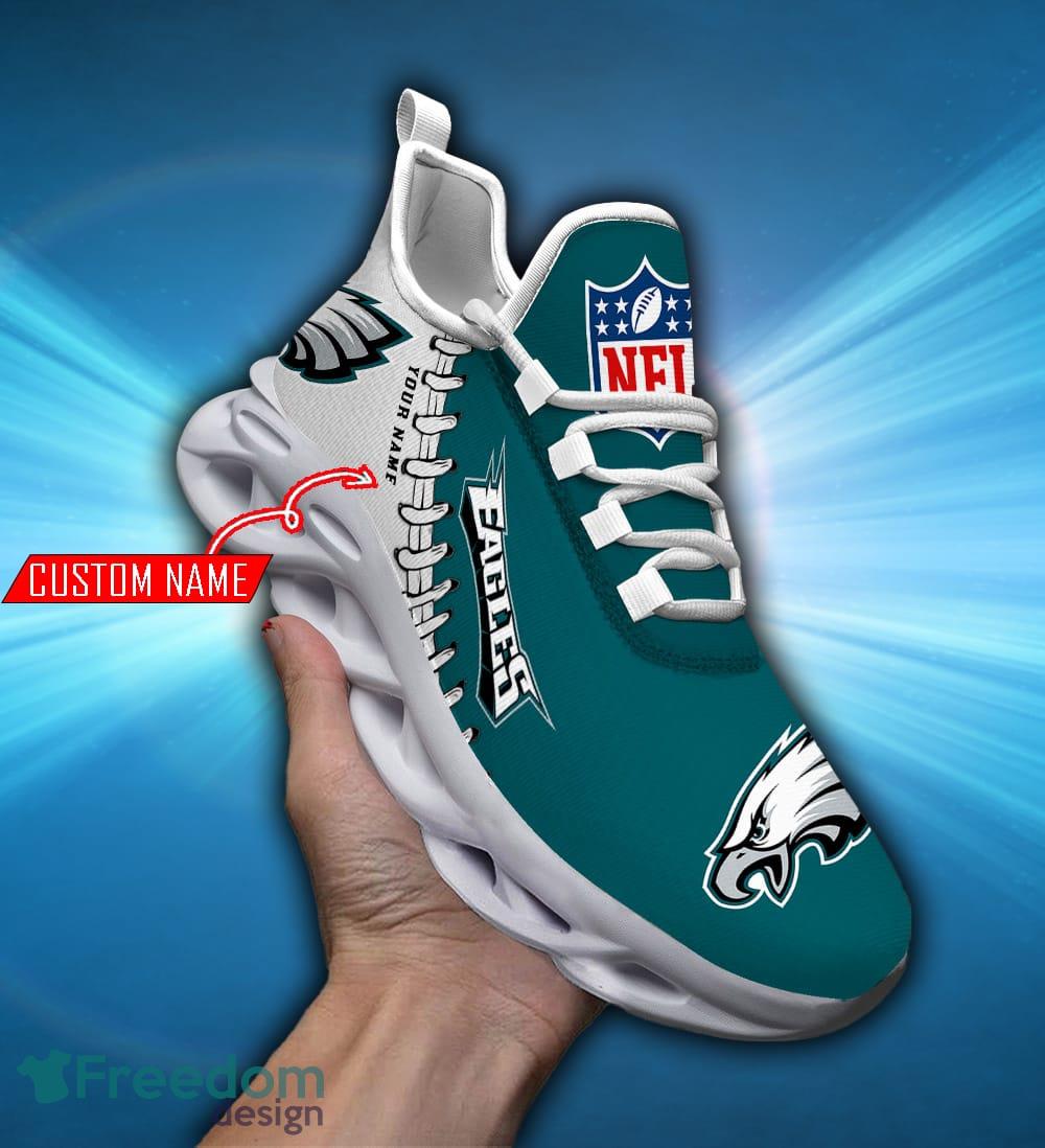 Custom Name NFL Chunky Sneakers Philadelphia Eagles Logo Max Soul