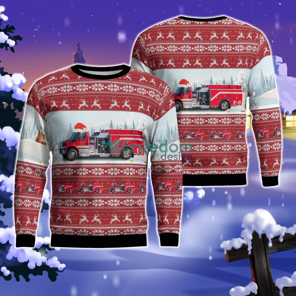 Pickens, South Carolina, Pickens Rural Fire District Christmas AOP Ugly Sweater Product Photo 1