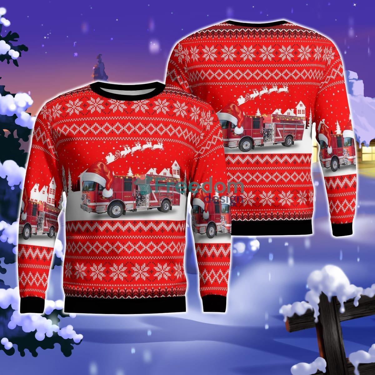 Pickford, Michigan, Pickford Fire & EMS Christmas AOP Ugly Sweater Product Photo 1