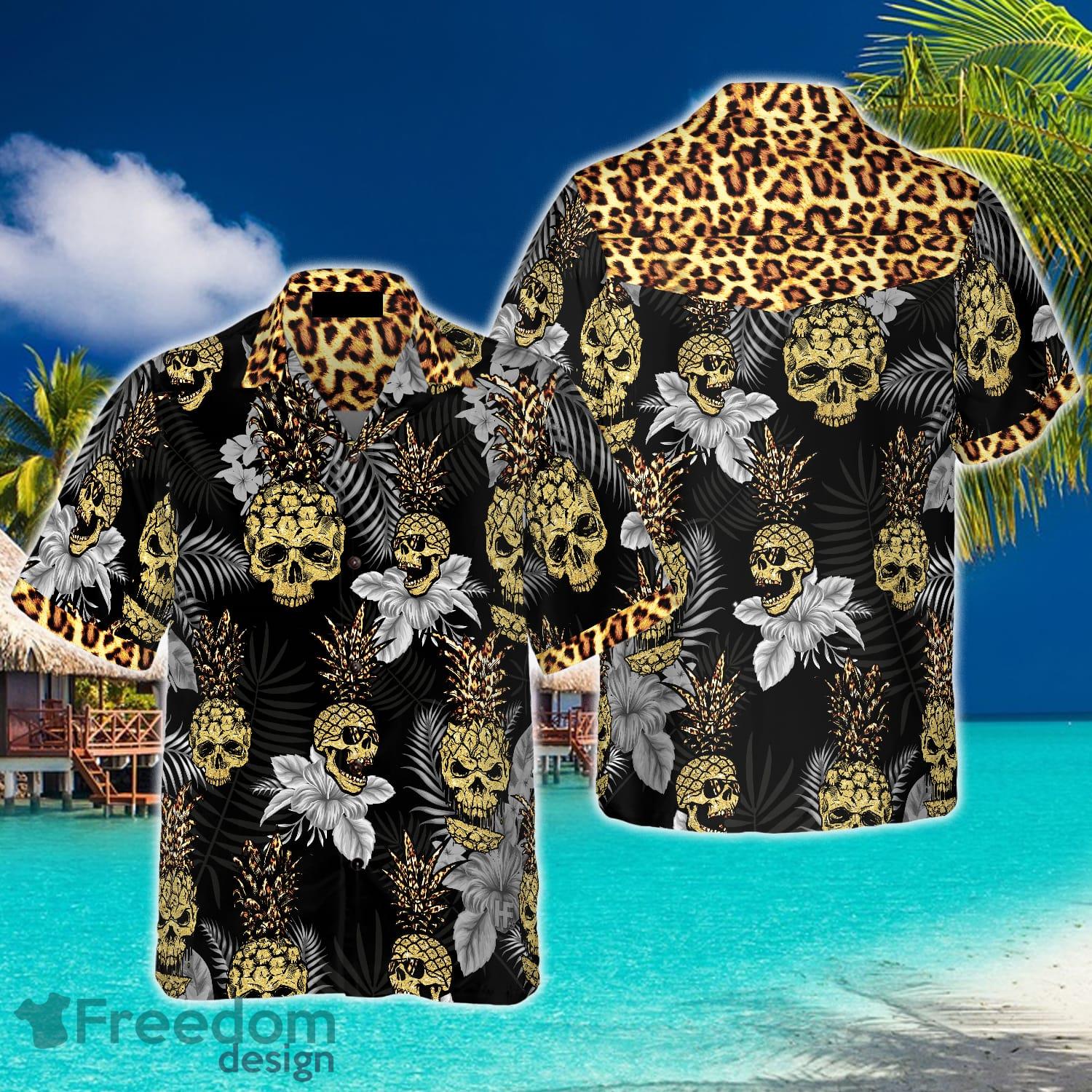 Pineapple Skull Black Hawaiian Shirt Summer Skull Hawaiian Shirt