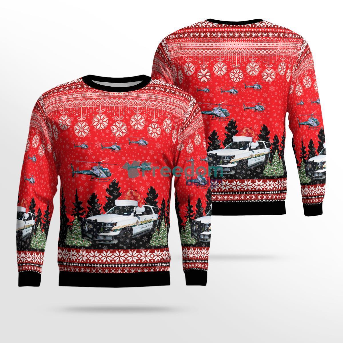 Pinellas County, Florida, Pinellas County Office Chevy Tahoe And Helicopter Christmas Ugly Sweater Product Photo 1