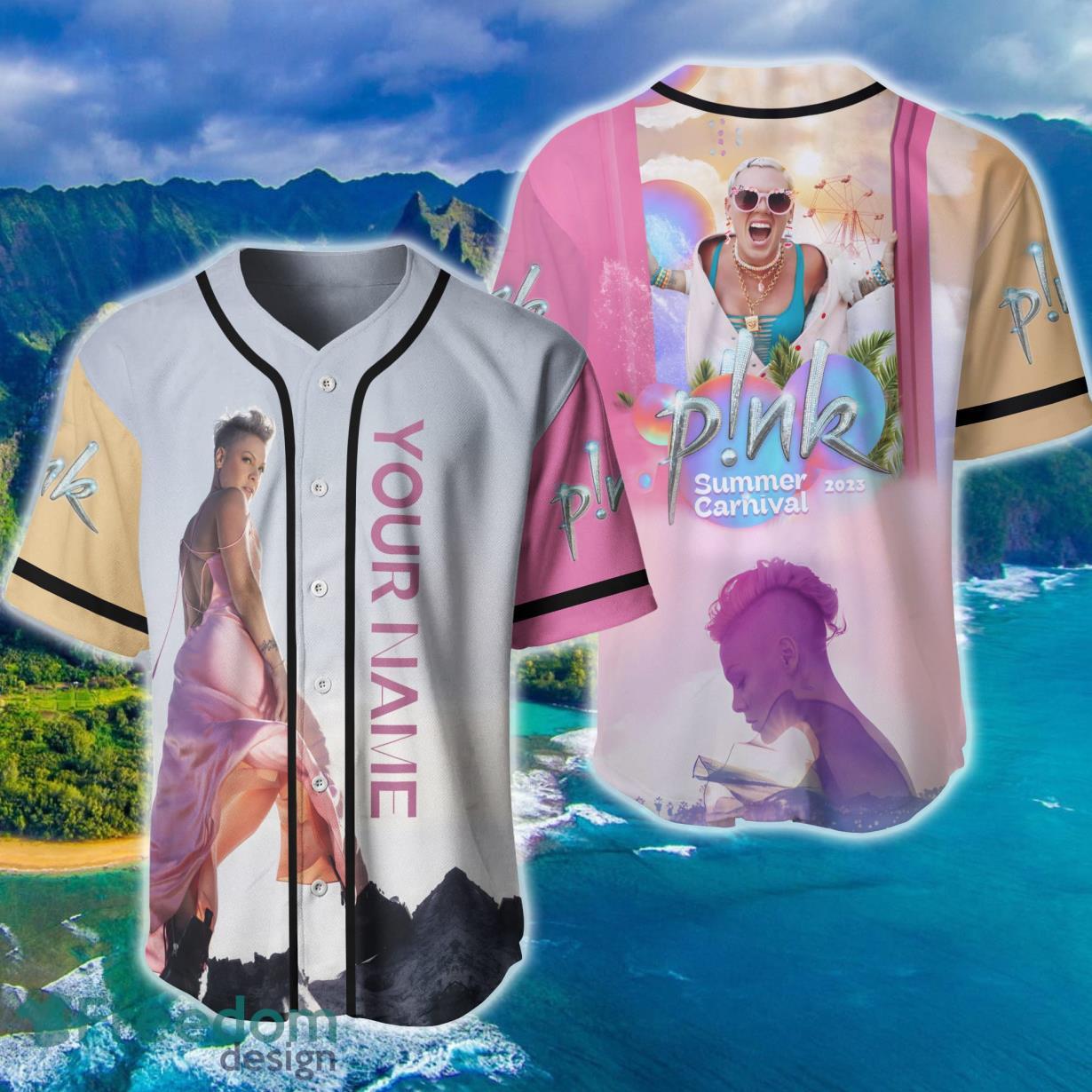 Pink Carnival Baseball Jersey Product Photo 1