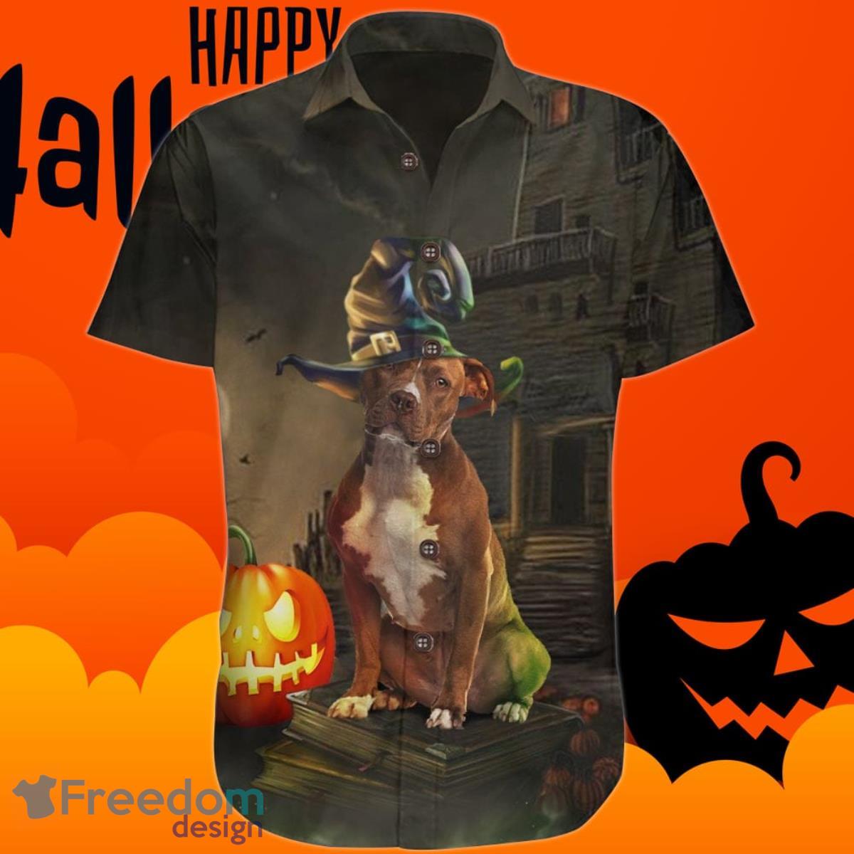 Pitbull Halloween Hawaiian Shirt Dog Graphic Halloween Gift Ideas Product Photo 1