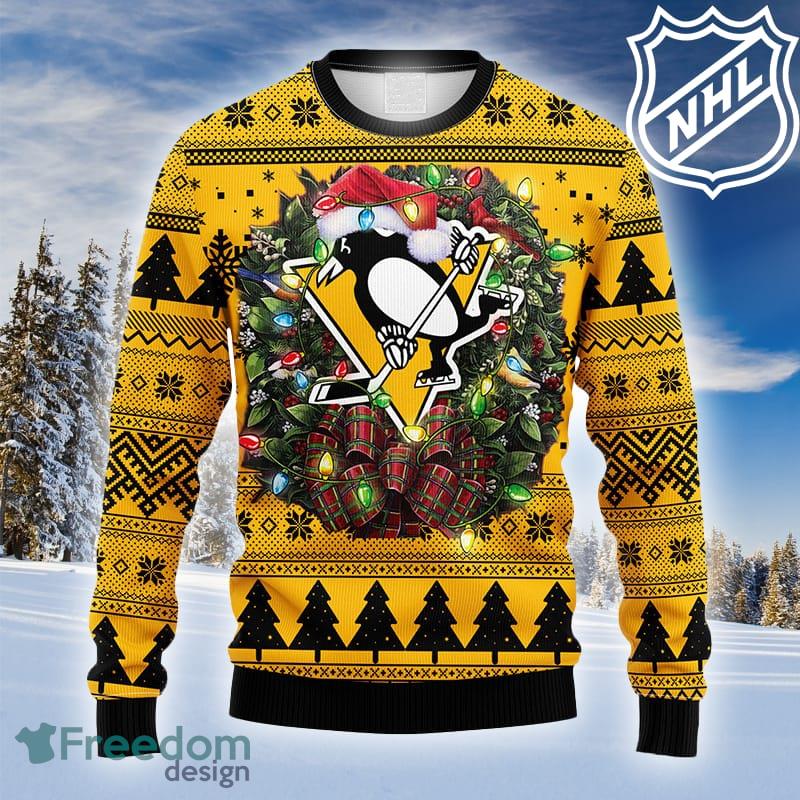 CustomCat Pittsburgh Penguins Vintage NHL Ugly Christmas Sweater Gold / 4XL