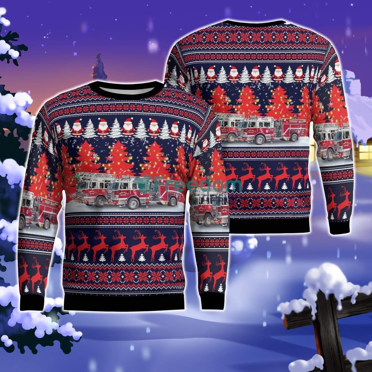 Pittsburgh, Pennsylvania, Forest Hills Volunteer Fire Company Christmas AOP Ugly Sweater Product Photo 1