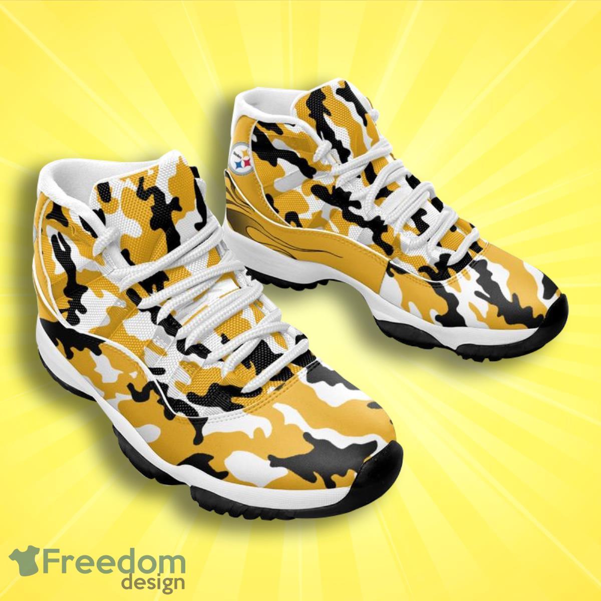 Pittsburgh Steelers Camo Pattern Air Jordan 13 Shoes For Fans