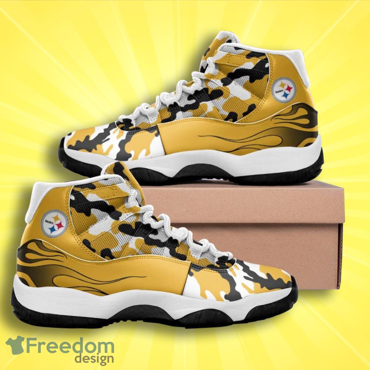 Pittsburgh Steelers Camo Patter Air Jordan 11 Best Sneakers For Men Women Fans Product Photo 1