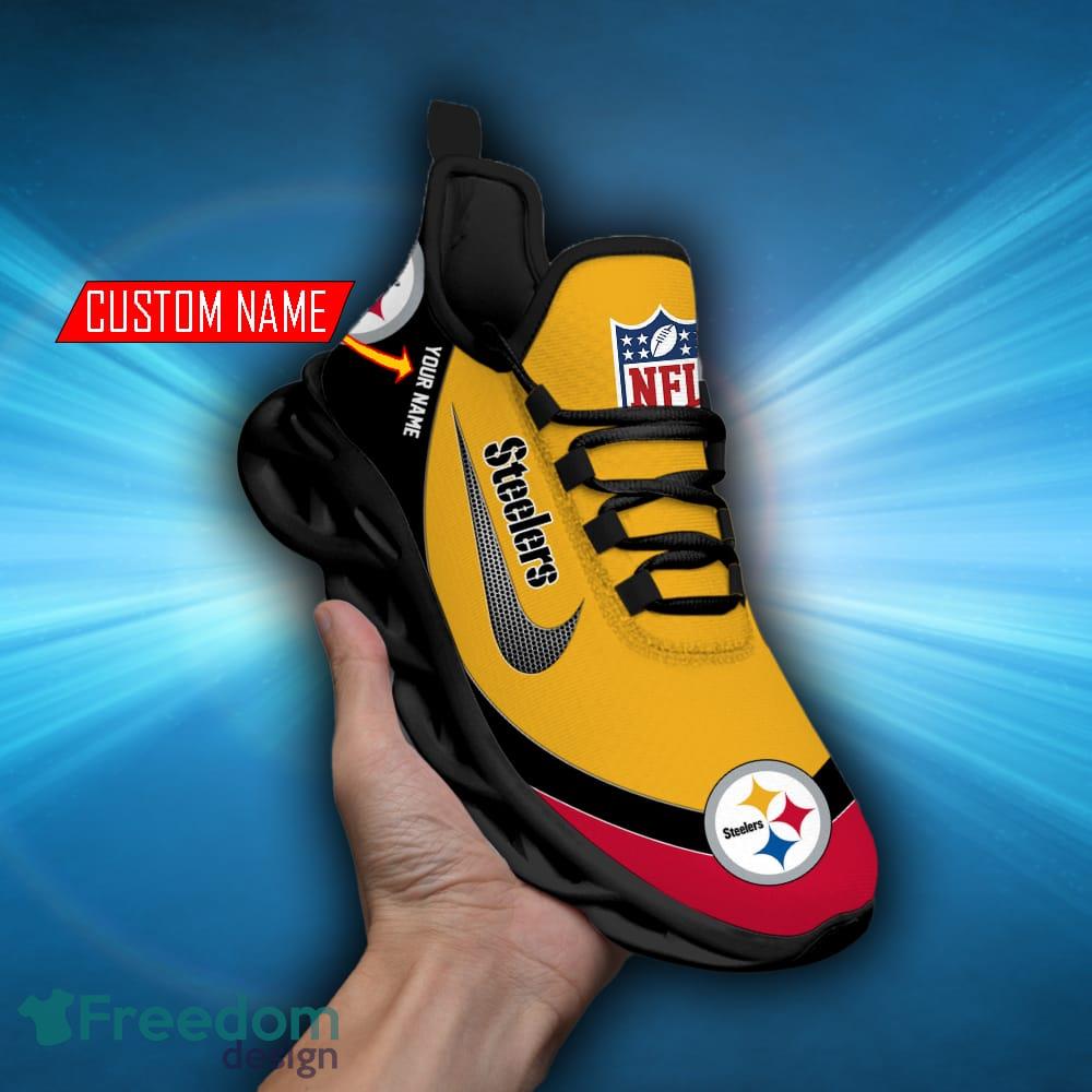 Custom Name NFL Pittsburgh Steelers Style Logo Caro Max Soul Shoes