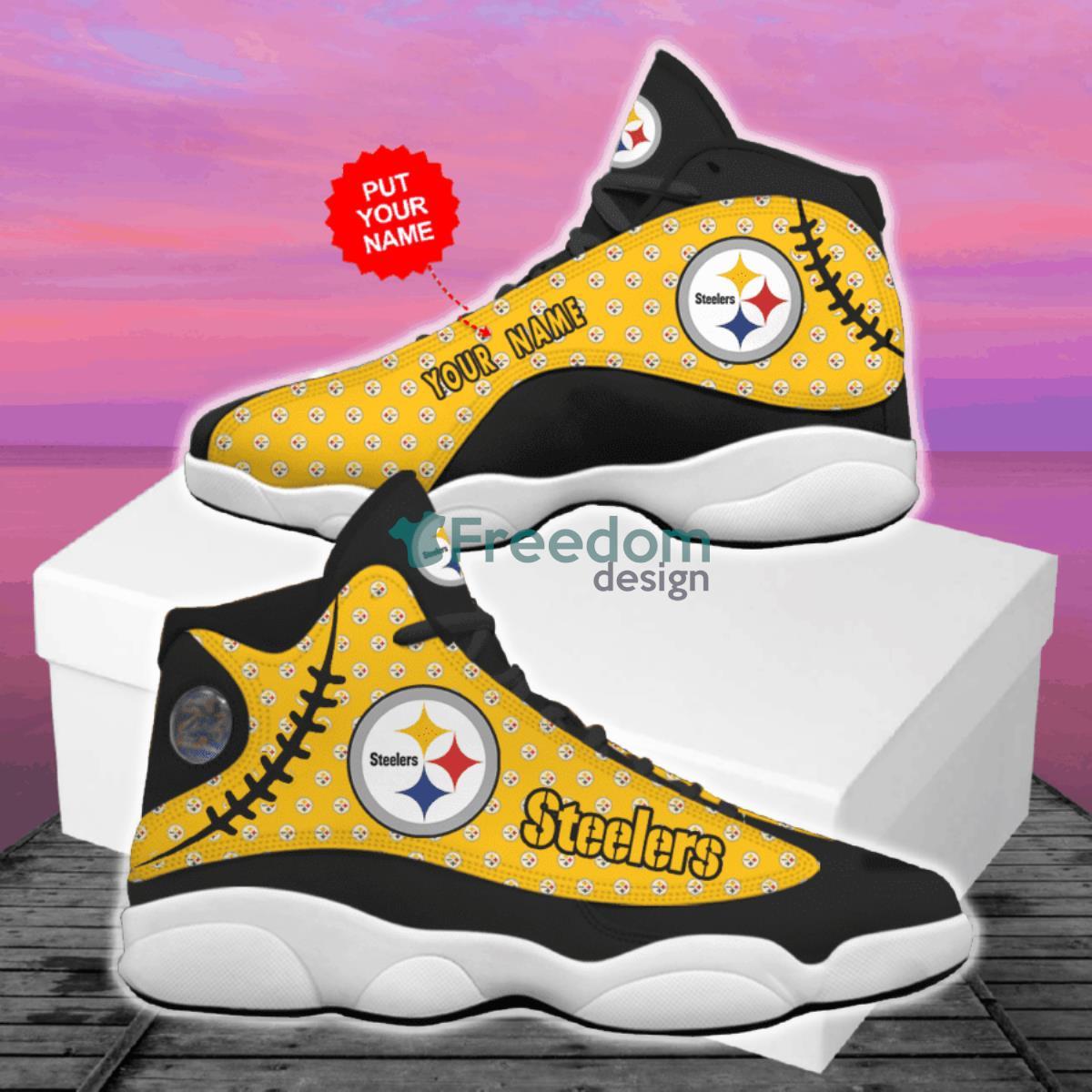 Pittsburgh Steelers Custom Name Air Jordan 13 Shoes Product Photo 2