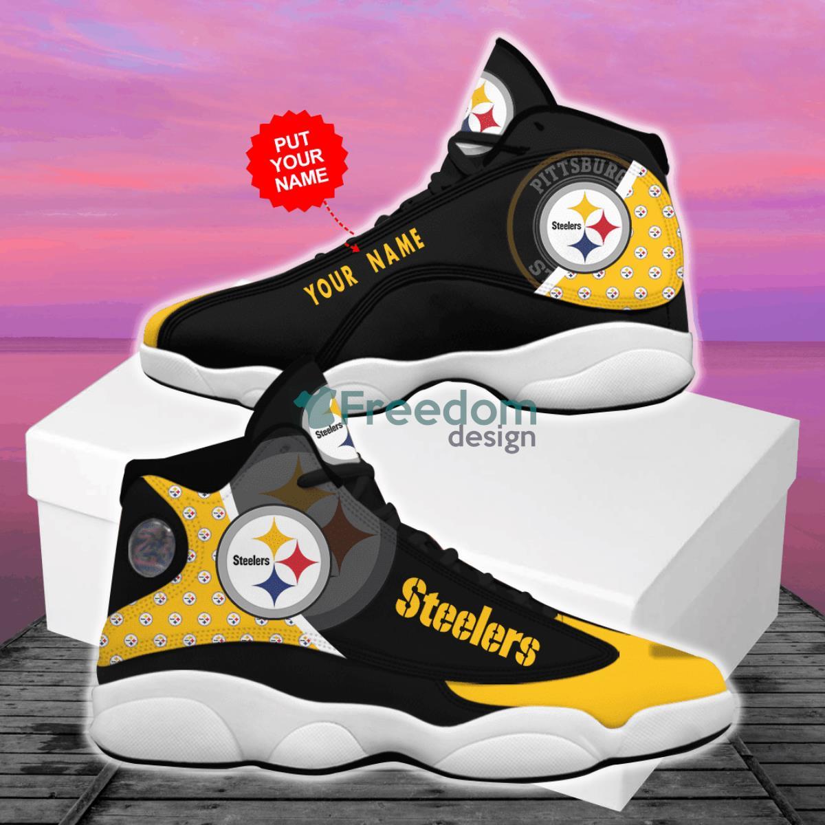 Pittsburgh Steelers Custom Name Air Jordan 13 Shoes For Fans Product Photo 2