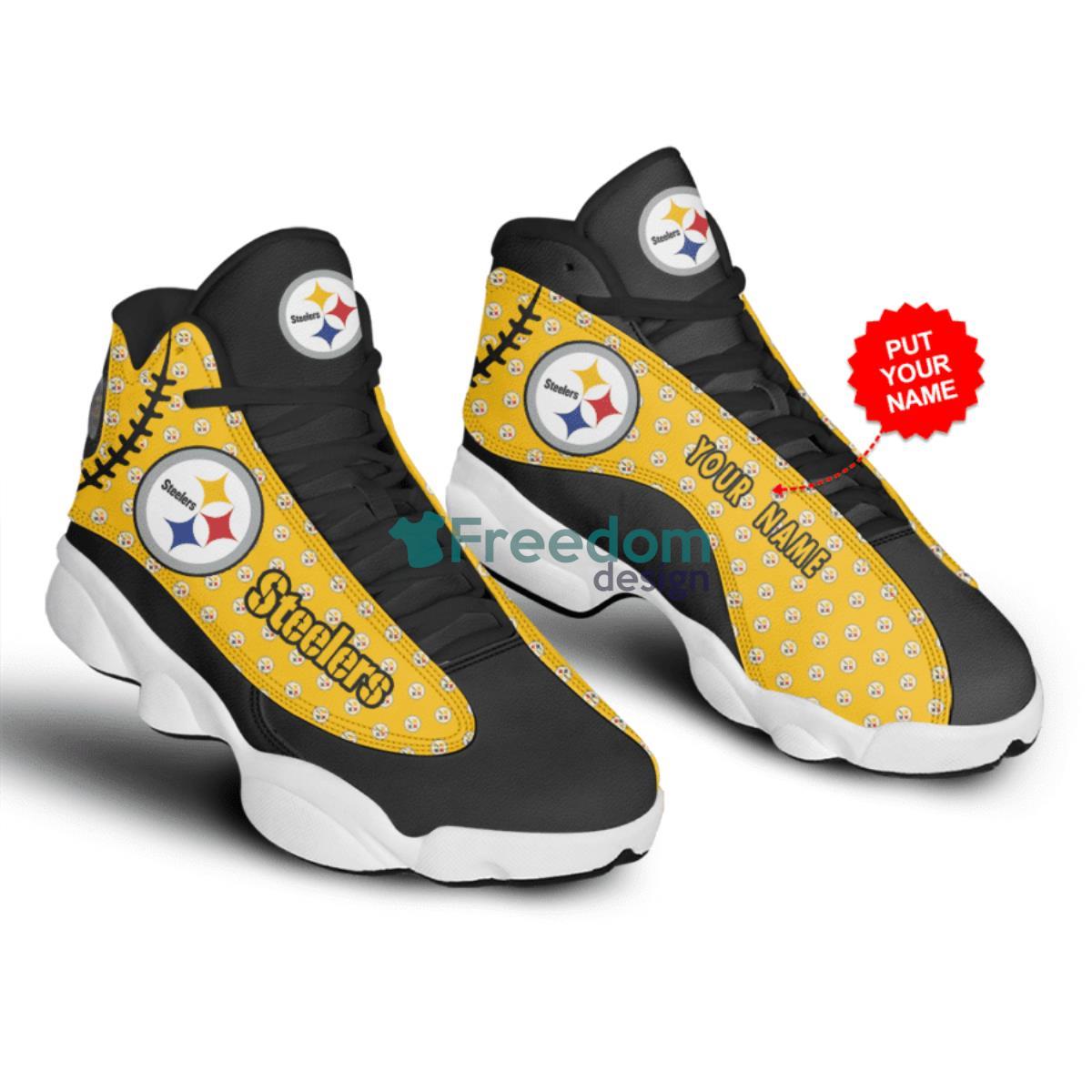 Pittsburgh Steelers Custom Name Air Jordan 13 Shoes Product Photo 1