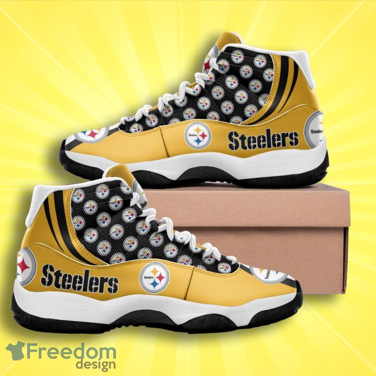 Pittsburgh Steelers Football Team Air Jordan 11 Best Sneakers For Men Women Fans Product Photo 1