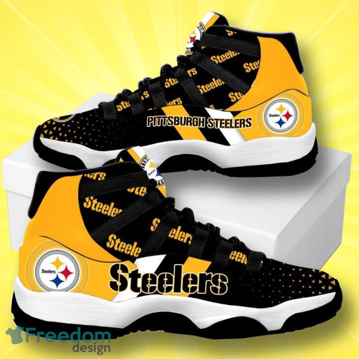 Pittsburgh Steelers Football Team Air Jordan 11 Sneakers For Fans Product Photo 1