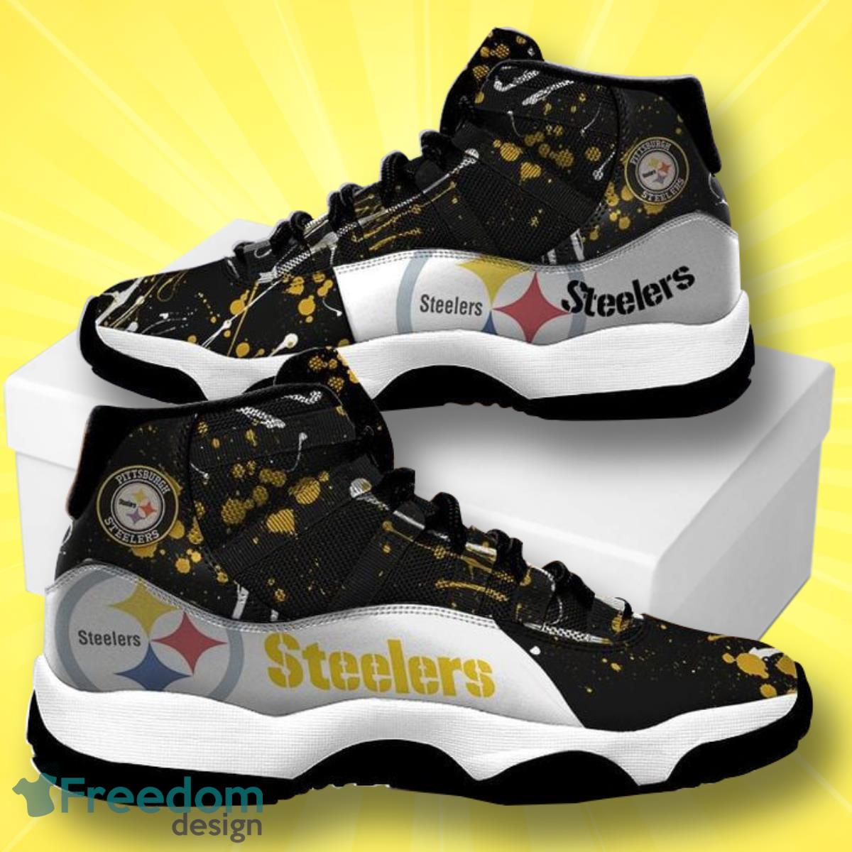 Pittsburgh Steelers Camo Pattern Air Jordan 13 Shoes For Fans