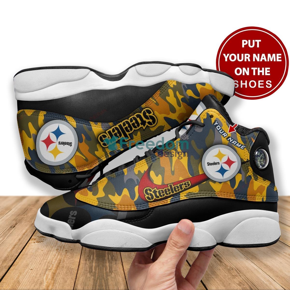 Pittsburgh Steelers Football Team Custom Name Air Jordan 13 Best Shoes For Fans Product Photo 1