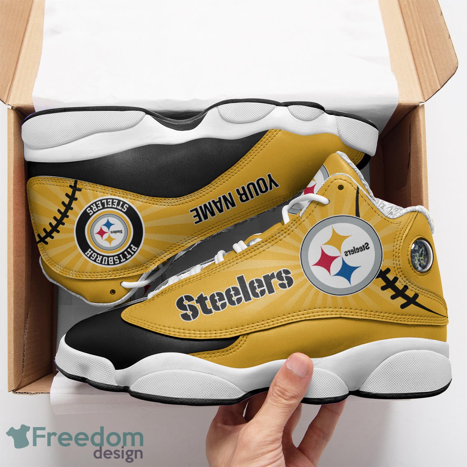 Pittsburgh Steelers NFL Air Jordan 13 High Top Shoes For Men Women -  Freedomdesign