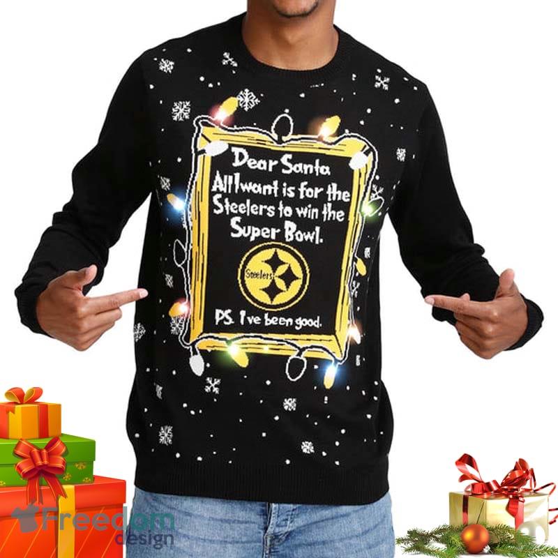 Pittsburgh Steelers NFL Mens Dear Santa Ugly Christmas Sweater