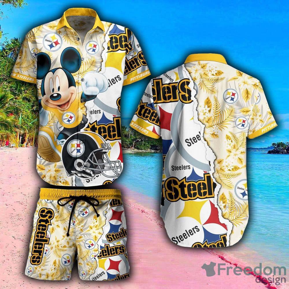 Pittsburgh Steelers NFL Style 6 Summer 3D Hawaiian Shirt And Shorts For Men  And Women Gift Fans - Freedomdesign