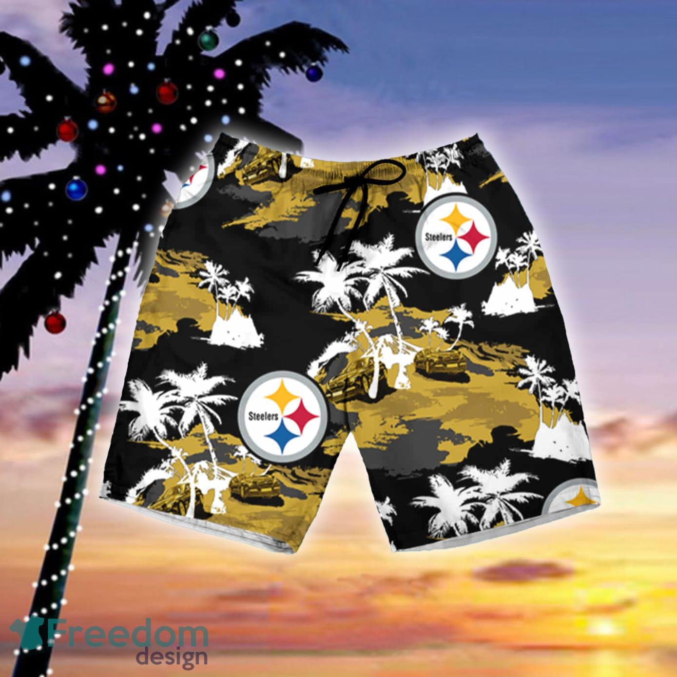 Nfl Pittsburgh Steelers Tommy Bahama Print Combo Hawaiian Shirt And Short -  Freedomdesign