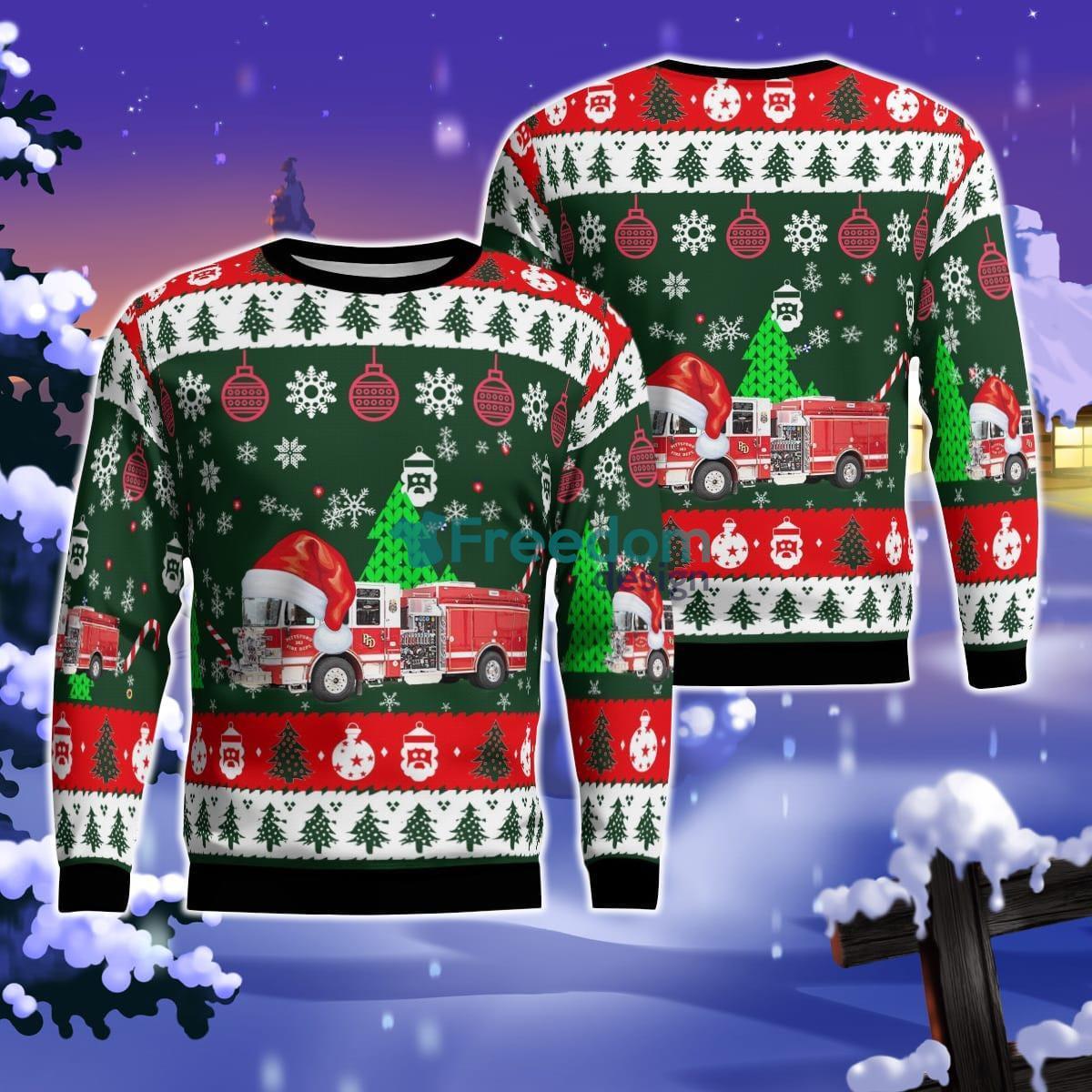 Pittsford, New York, Pittsford Fire District Christmas AOP Ugly Sweater Product Photo 1