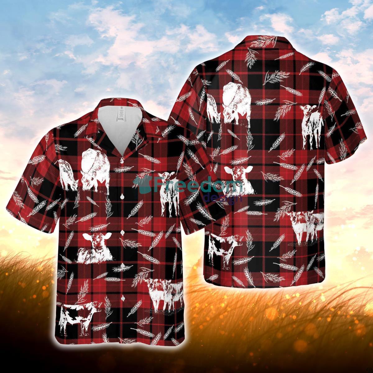 Plaid Pattern Black Angus All Over Printed 3D Hawaiian Shirt For Men Women Product Photo 1