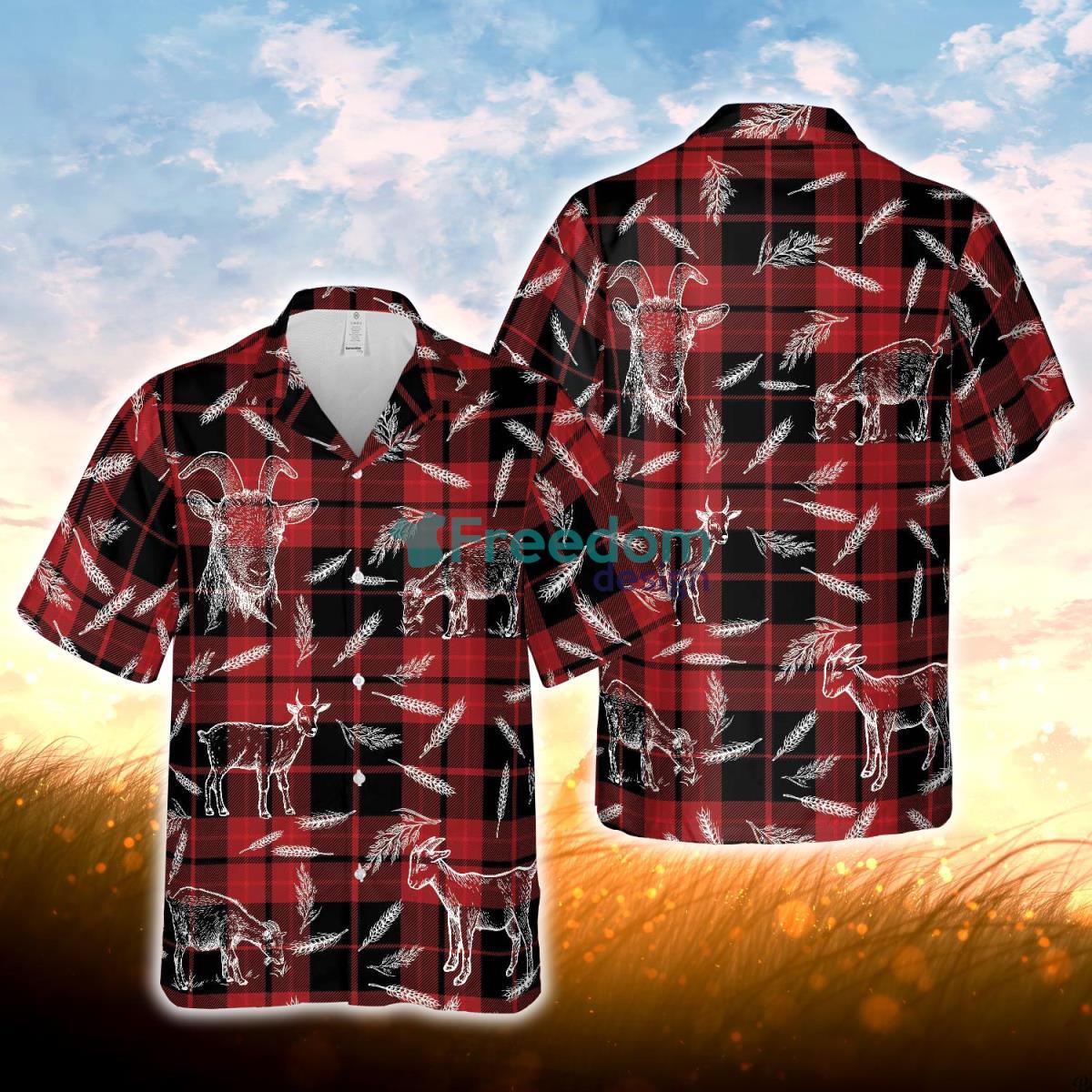 Plaid Pattern Goat All Over Printed 3D Hawaiian Shirt For Men Women Product Photo 1