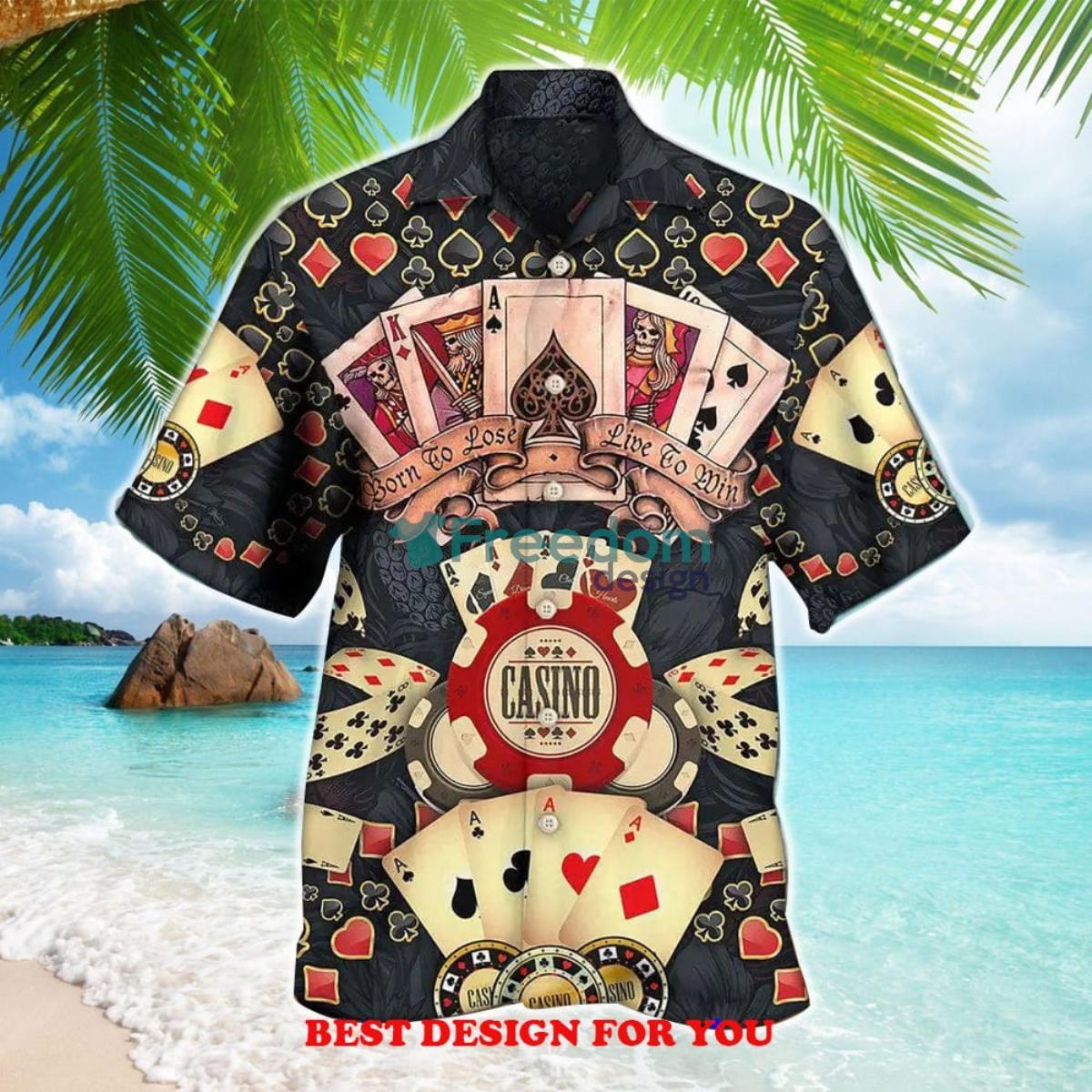 Poker Player Independence Day Gift Print Over 3D Hawaiian Shirt Product Photo 1