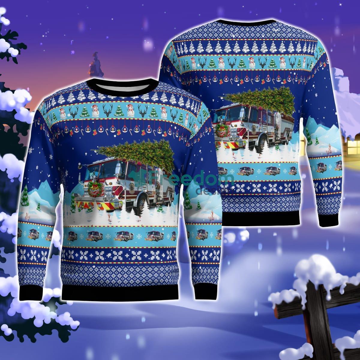 Polk County Fire Rescue Christmas AOP Ugly Sweater Product Photo 1