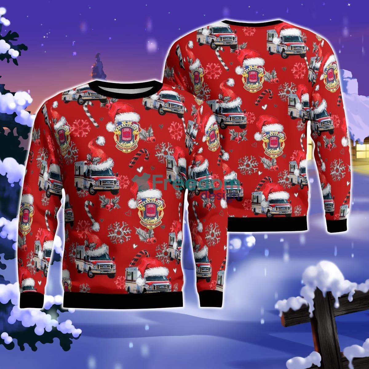 Pope County Emergency Medical Services, Russellville, Arkansas Christmas AOP Ugly Sweater Product Photo 1