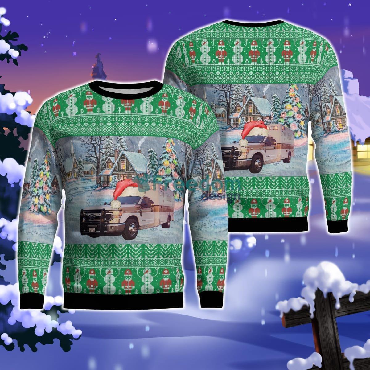 Post-Garza County EMS, Post, Texas Christmas AOP Ugly Sweater Product Photo 1