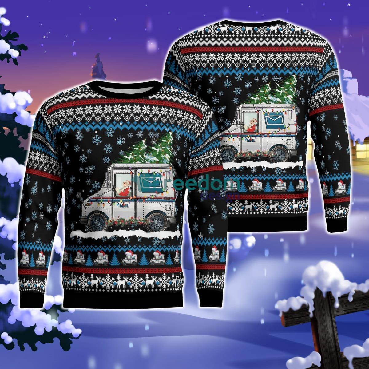 Postal Worker Christmas AOP Ugly Sweater Product Photo 1