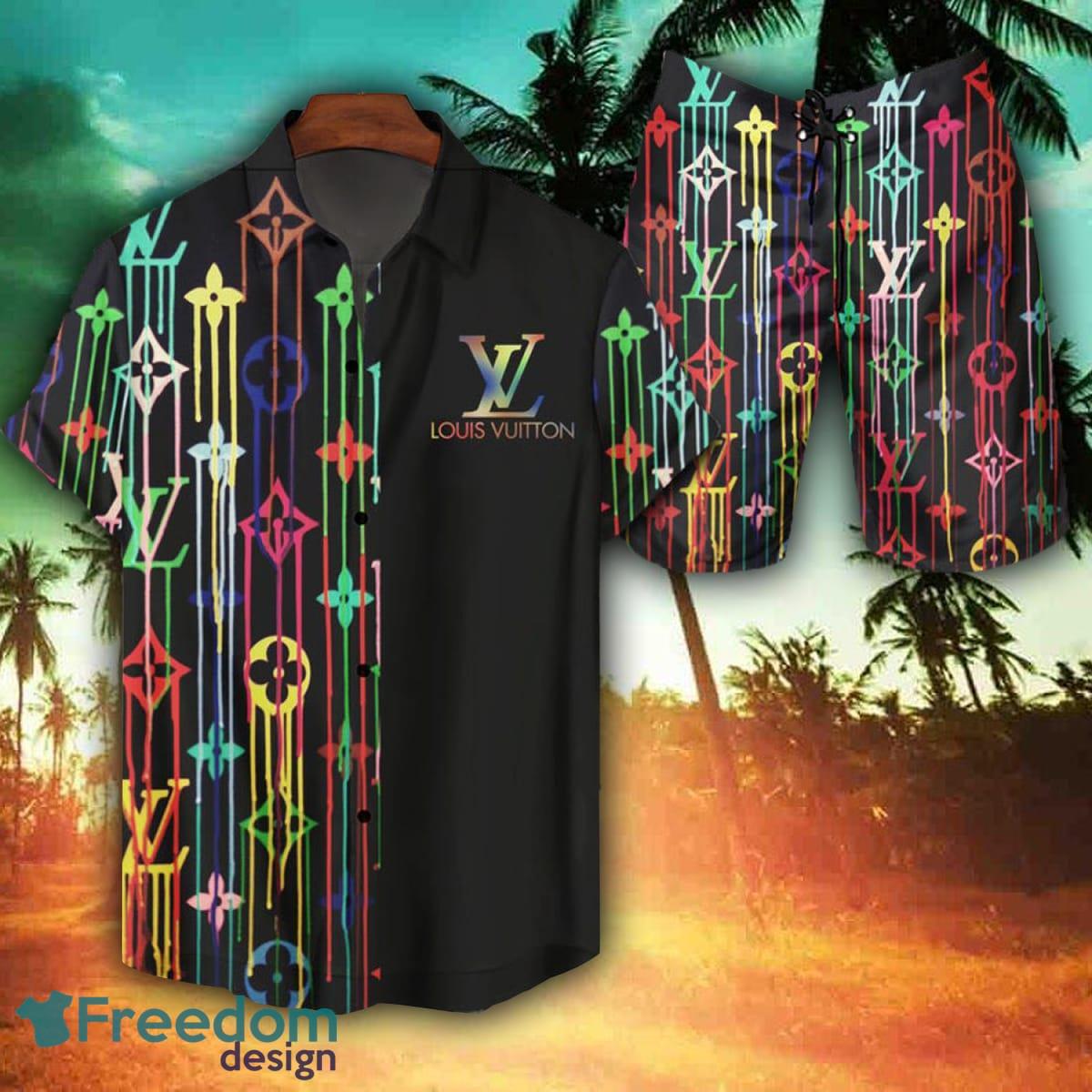 Designer fashion motif Louis Vuitton Logo Pattern Hawaiian Shirt
