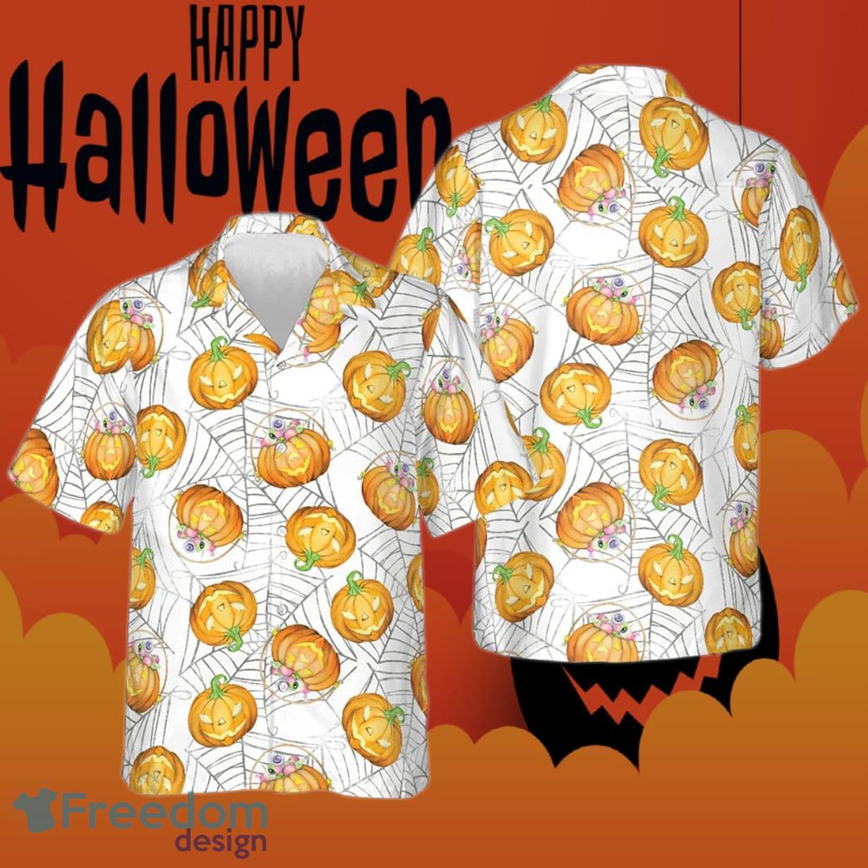 Pumpkin Candy Halloween Spider Web Hawaiian Shirt Best Summer Shirts For Guys Funny Gifts Product Photo 1