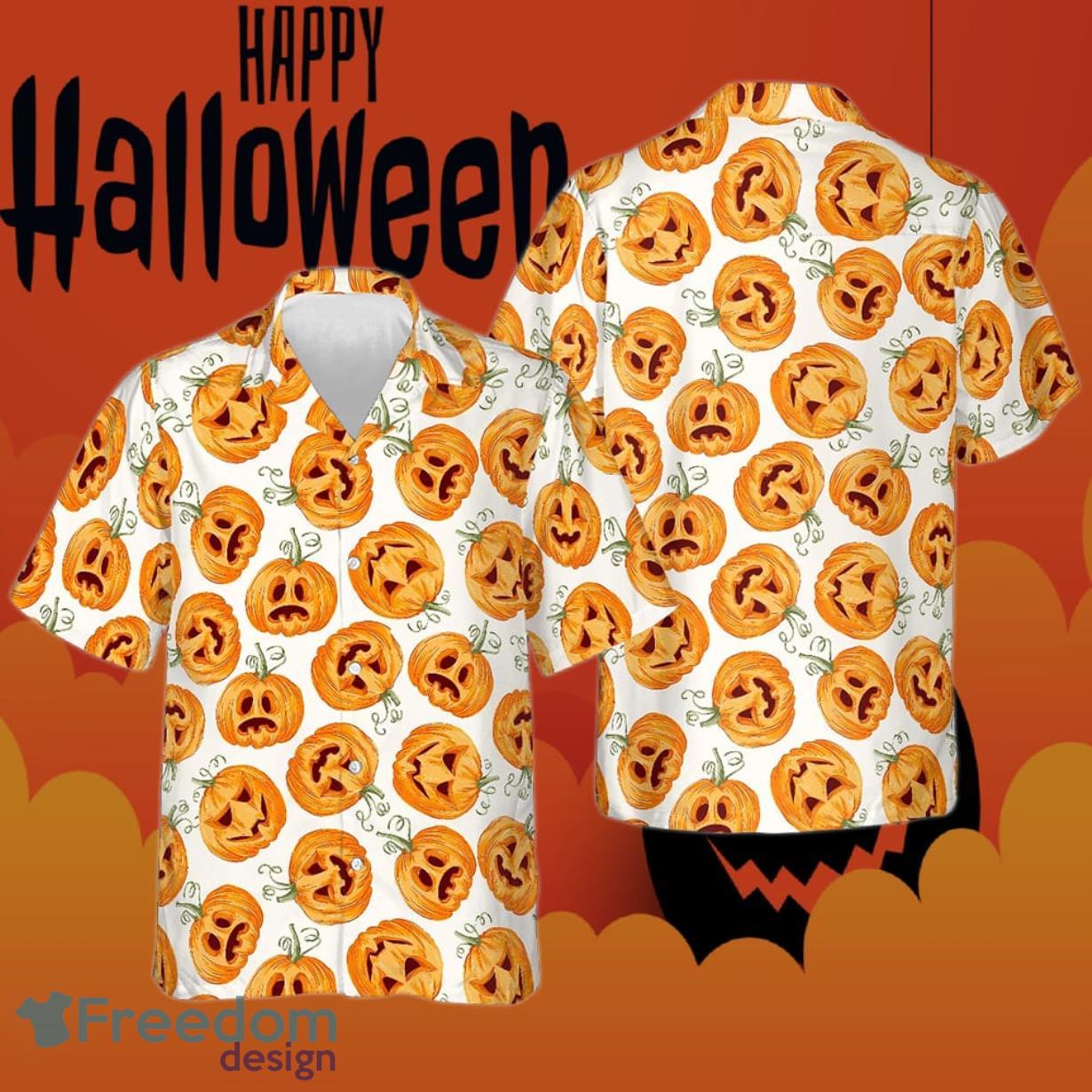 Pumpkin Pattern Halloween Hawaiian Shirt Halloween Ideas Product Photo 1