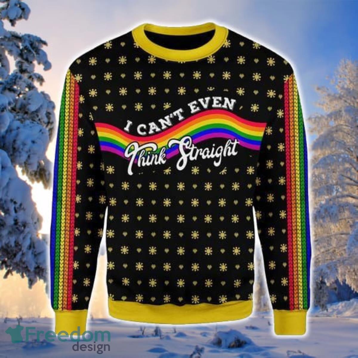 Rainbow LGBT Flag 3D Sweater Ugly Christmas Sweater For Men Women Product Photo 1