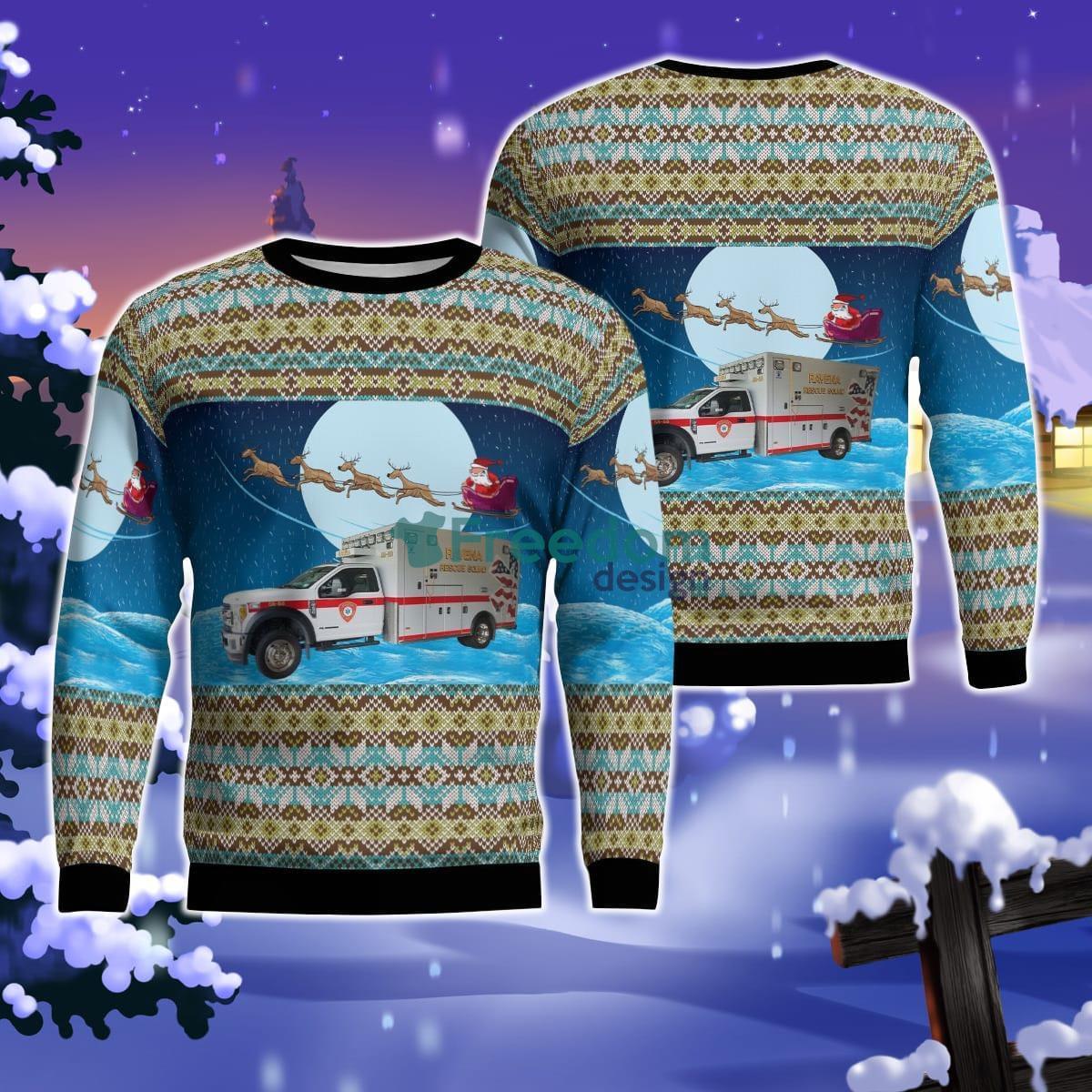 Ravena Rescue Squad, Ravena, New York Christmas AOP Ugly Sweater Product Photo 1