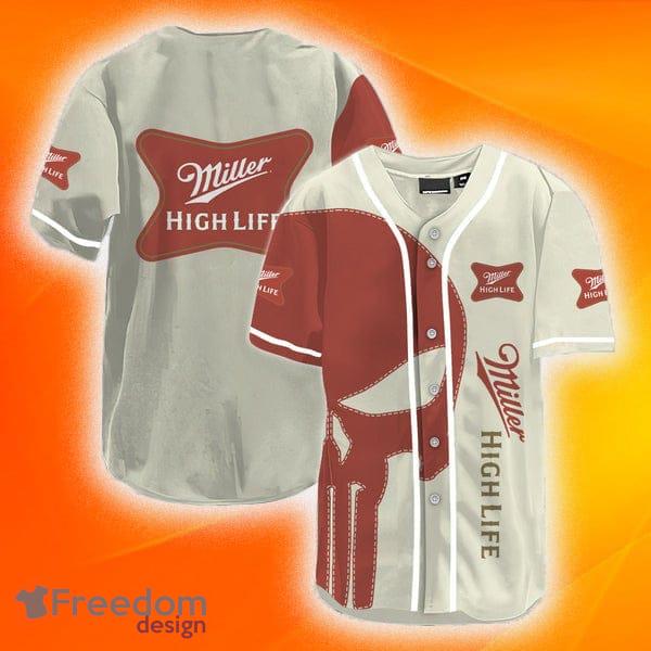 Miller High Life Red Baseball Jersey Shirt, Jersey gift For Men