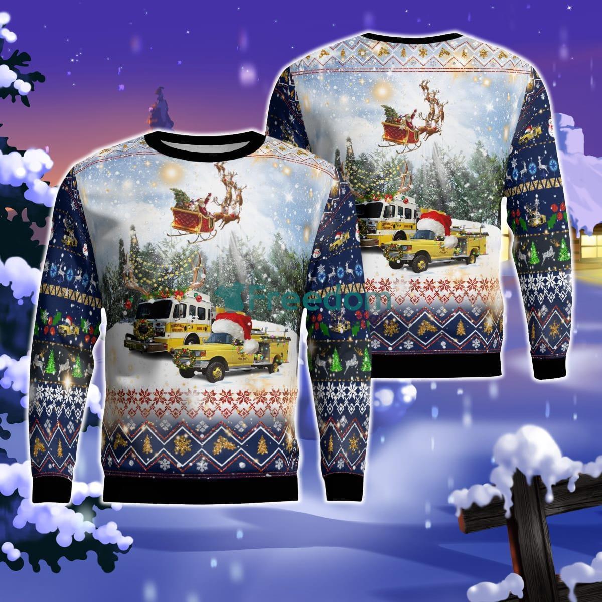 Reedsville Fire Department, Reedsville, Wisconsin AOP Christmas Ugly Sweater Product Photo 1