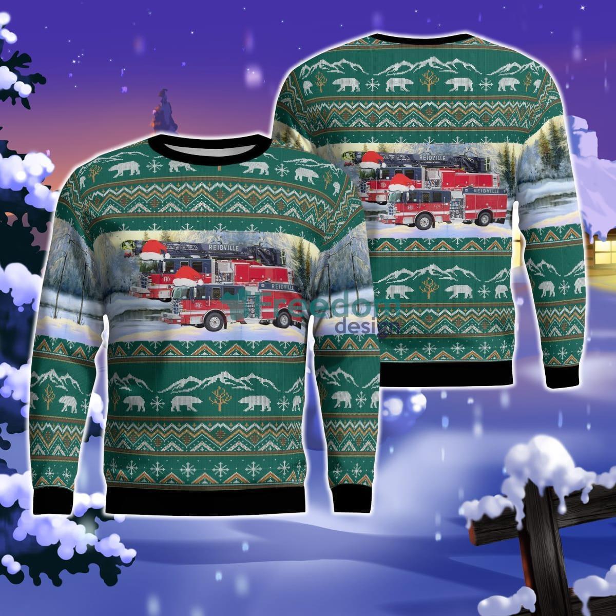 Reidville, South Carolina, Reidville Fire Department Christmas AOP Ugly Sweater Product Photo 1