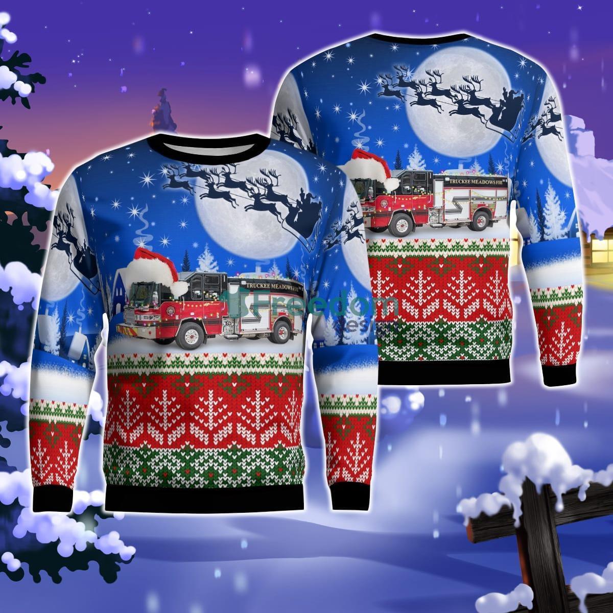 Reno, Nevada, Truckee Meadows Fire Protection District Christmas AOP Ugly Sweater Product Photo 1