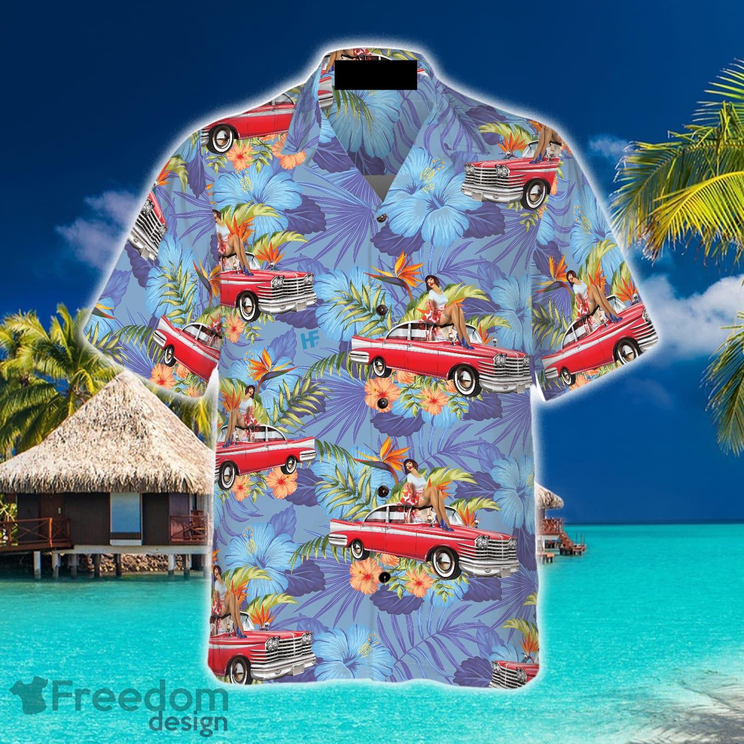 Retro Vintage Girl Car 3D Hawaiian Shirt Beach Summer For Men And