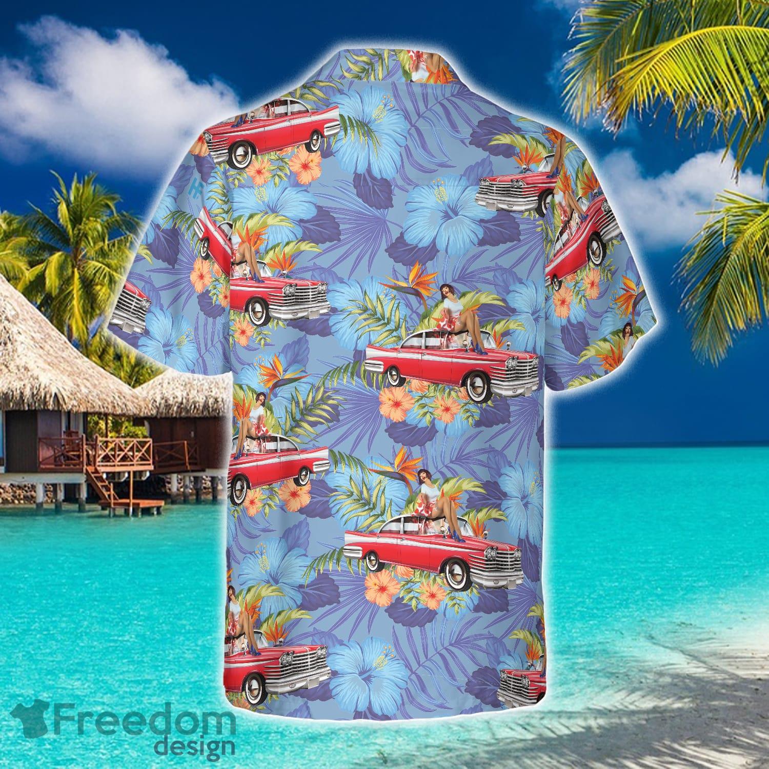 Retro Vintage Girl Car 3D Hawaiian Shirt Beach Summer For Men And