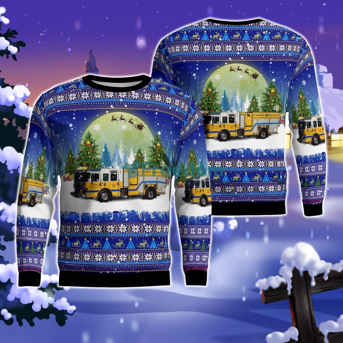 Richburg, South Carolina, Richburg Fire Department Christmas AOP Ugly Sweater Product Photo 1