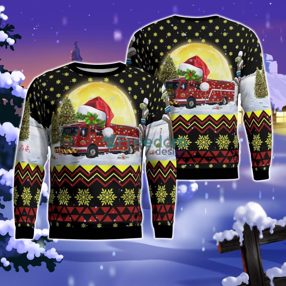 Robertson Fire Protection District Christmas AOP Ugly Sweater Product Photo 1