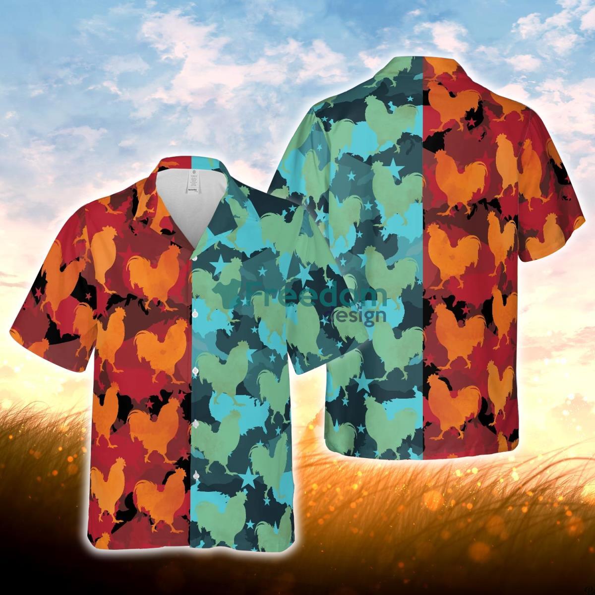 Rooster Camo Hot And Cold All Over Printed 3D Hawaiian Shirt For Men Women Product Photo 1