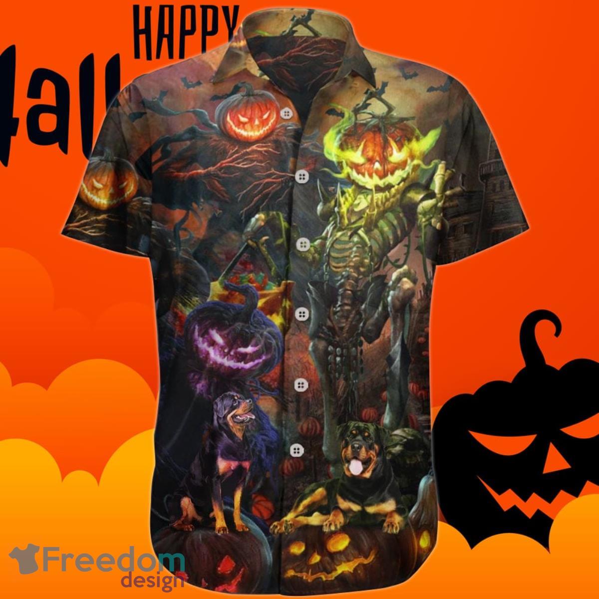 Rottweiler Pumpkin King Halloween Hawaiian Shirt Dog Graphic Halloween Themed Product Photo 1