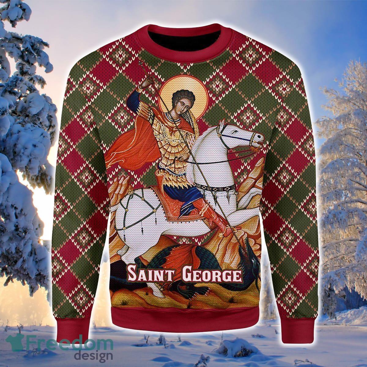 Saint George 3D Sweater Ugly Christmas Sweater For Men Women Product Photo 1