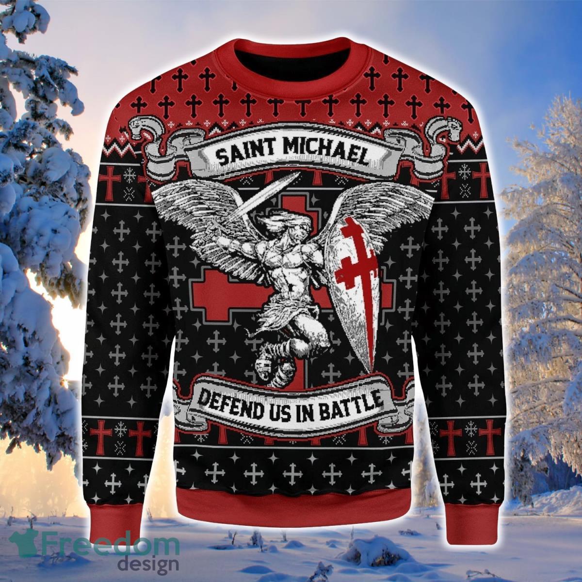 Saint Michael 3D Sweater Ugly Christmas Sweater For Men Women Product Photo 1