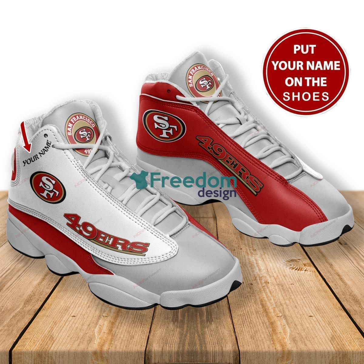 San Francisco 49ers Football Team Custom Name Air Jordan 13 Shoes For Fans Product Photo 2