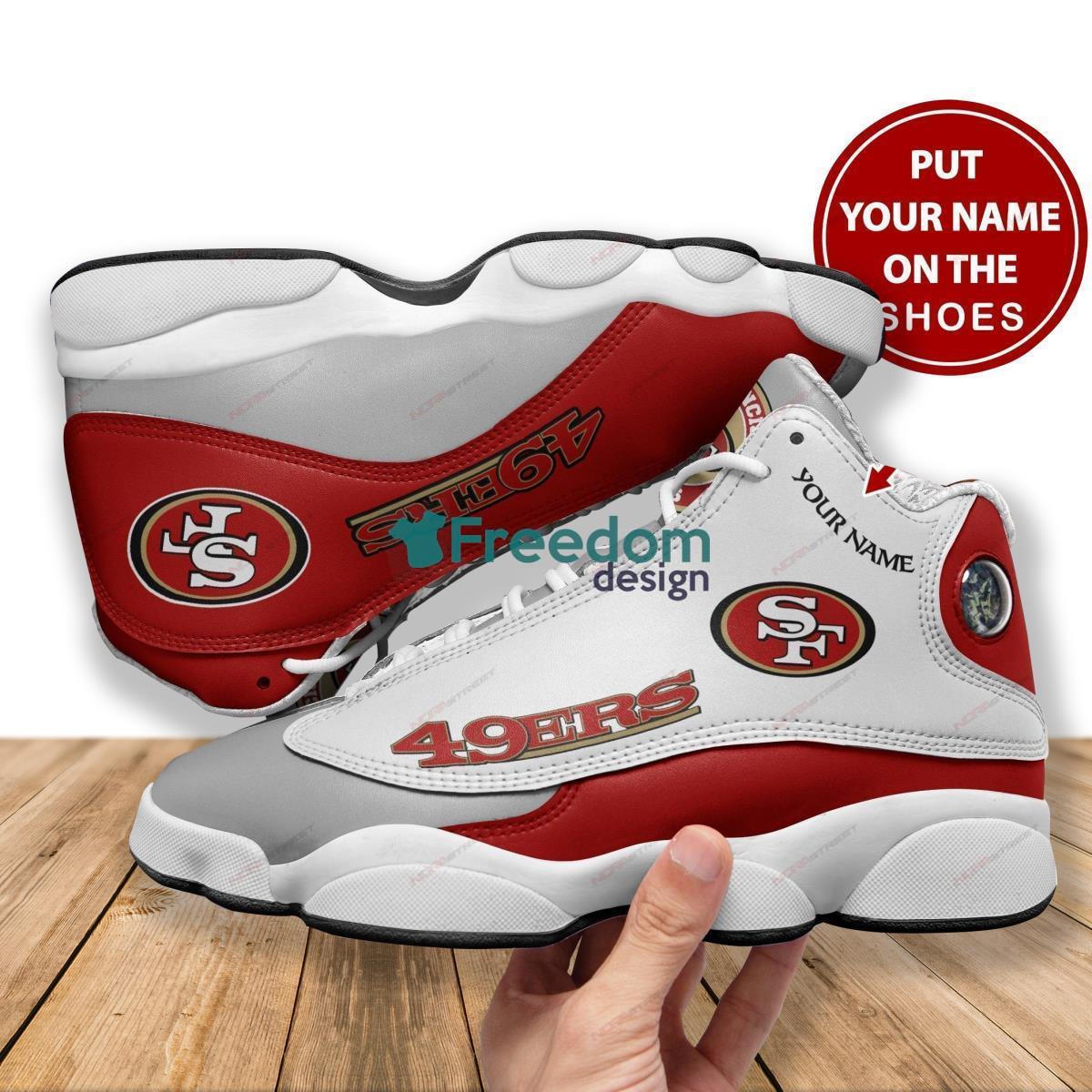 San Francisco 49ers Football Team Custom Name Air Jordan 13 Shoes For Fans Product Photo 1